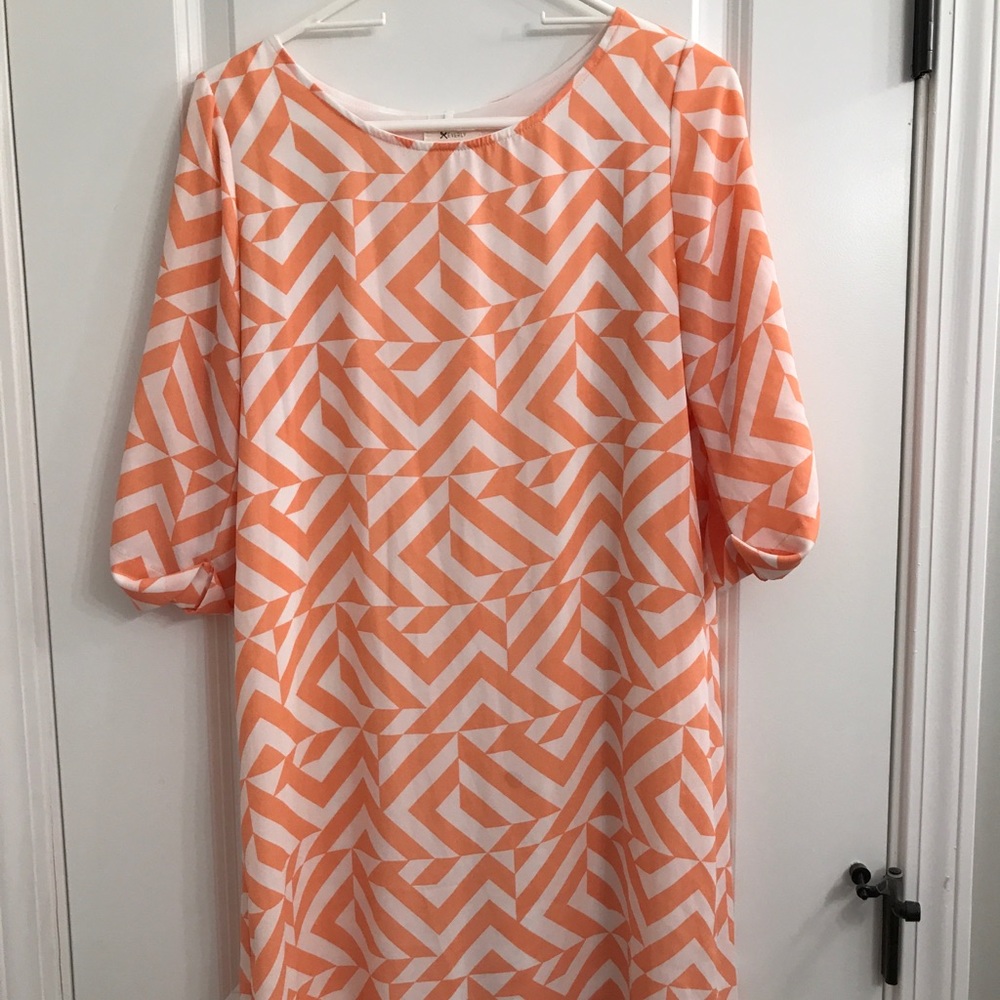 Orange striped dress